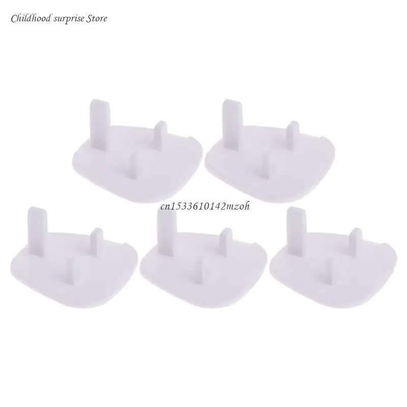 5Pcs White UK Power Socket Cover Baby Anti Electric Shock Plugs Protector Cover Dropship