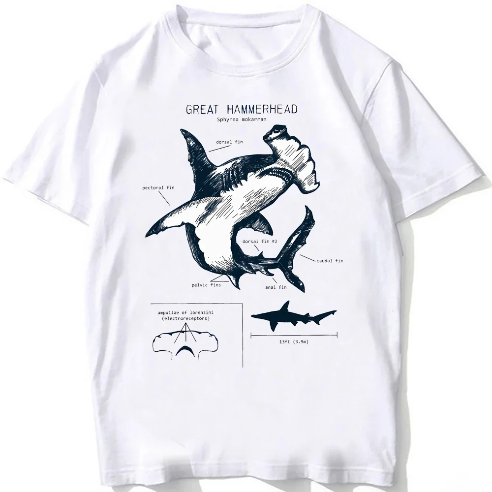 Lässige T-Shirts Strandtauchen Weißes T-Shirt Vintage Tees Walhai-Anatomie T-Shirt Damen Hip Hop Ästhetische Kleidung – Detail 7