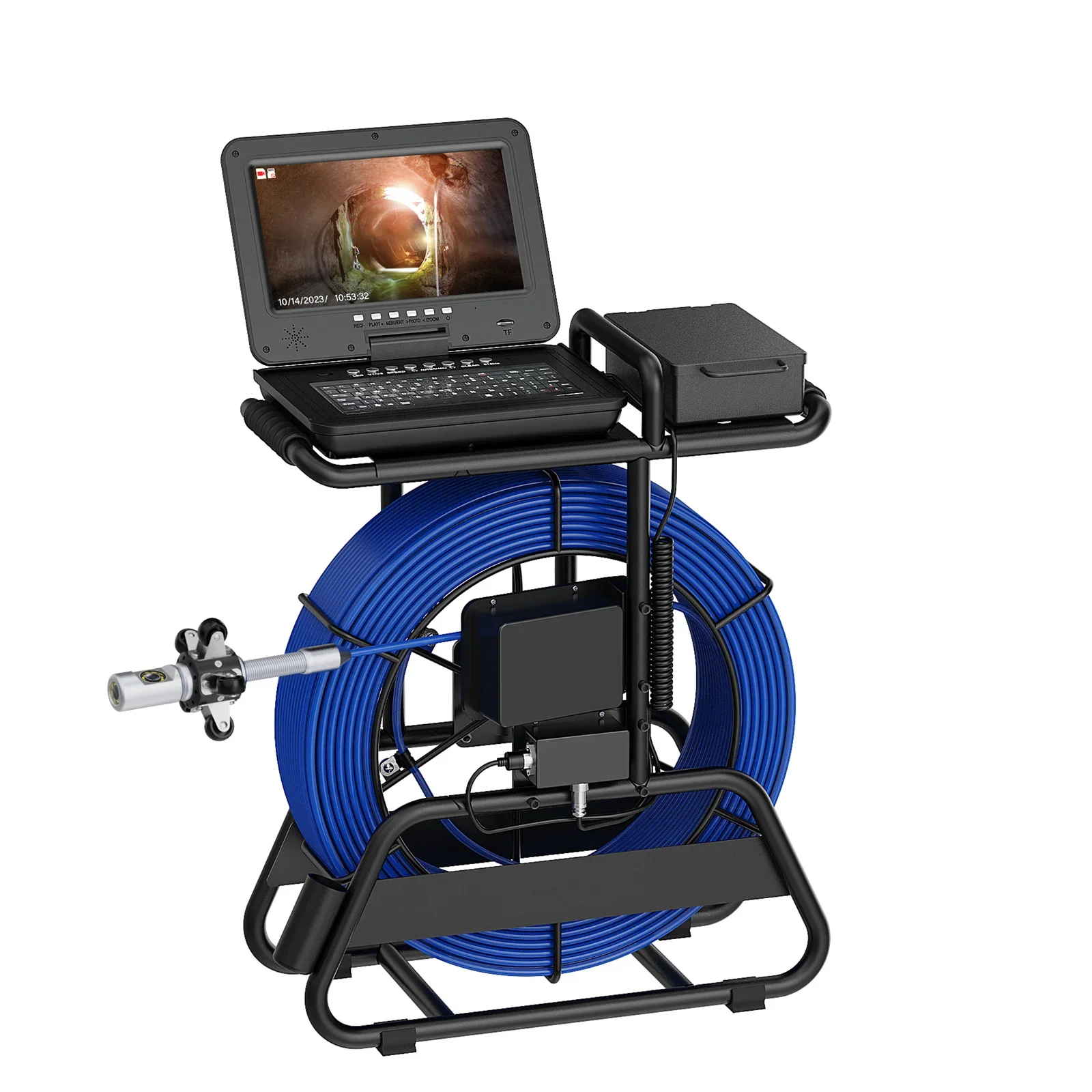 

360 Degrees 10 Inch Ips 1080P Screen Cable 80M Ip68 Sewer Camera 512HZ Locator Sewer Camera 7mm Cable With Keypad