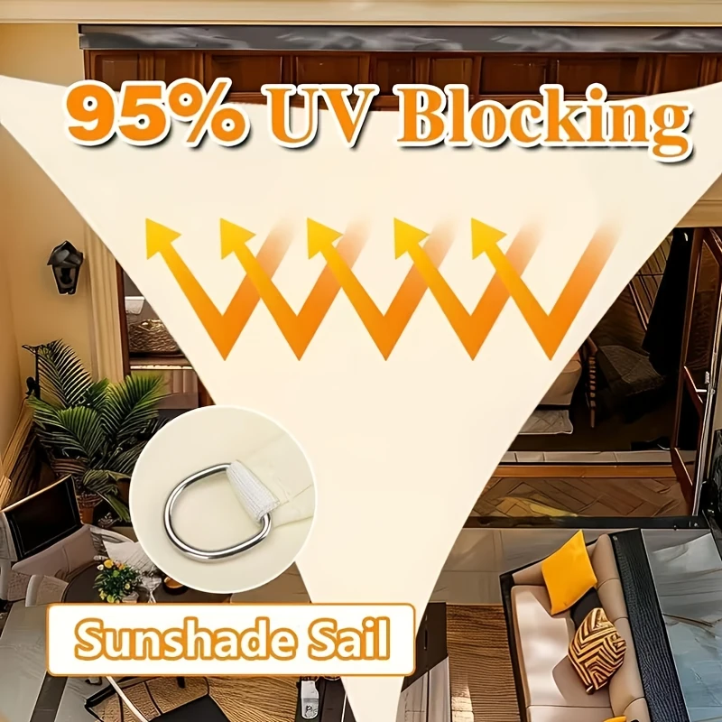Outdoor Triangular Shade Cloth Terrace UV Protection Awning Pergola Swimming Pool Awning Backyard Folding Tent Garden Decoration
