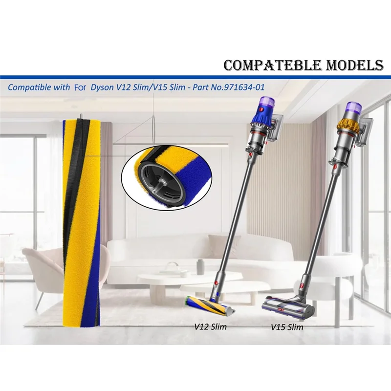 B47B-Roller Brush Replacement For Dyson V12 Detect Slim V10 Digital Slim Handheld Vacuum Cleaner,Part Number971634-01