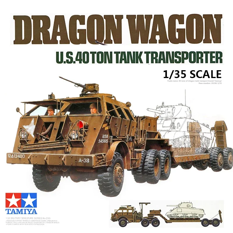 

TAMIYA Military Assembly Model Kit 35230 U.S. 40 ton Tank Transporter Dragon Wagon 1/35