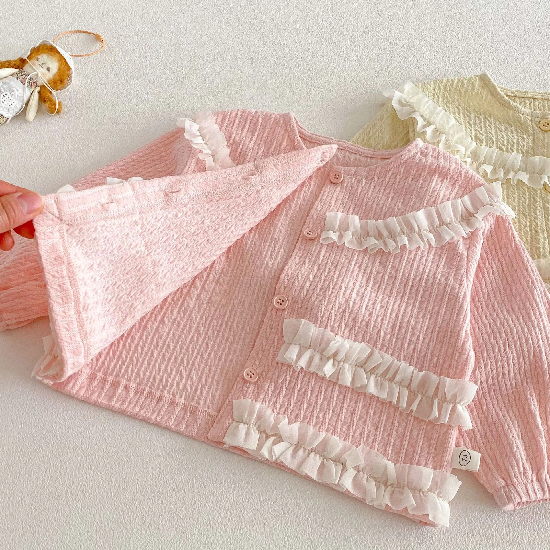 Immagine 5: Giacca in pizzo da ragazza 2026 Nuova primavera Design per bambini Senso Moda primaverile Trendy Baby Western Versione coreana Top a maniche lunghe