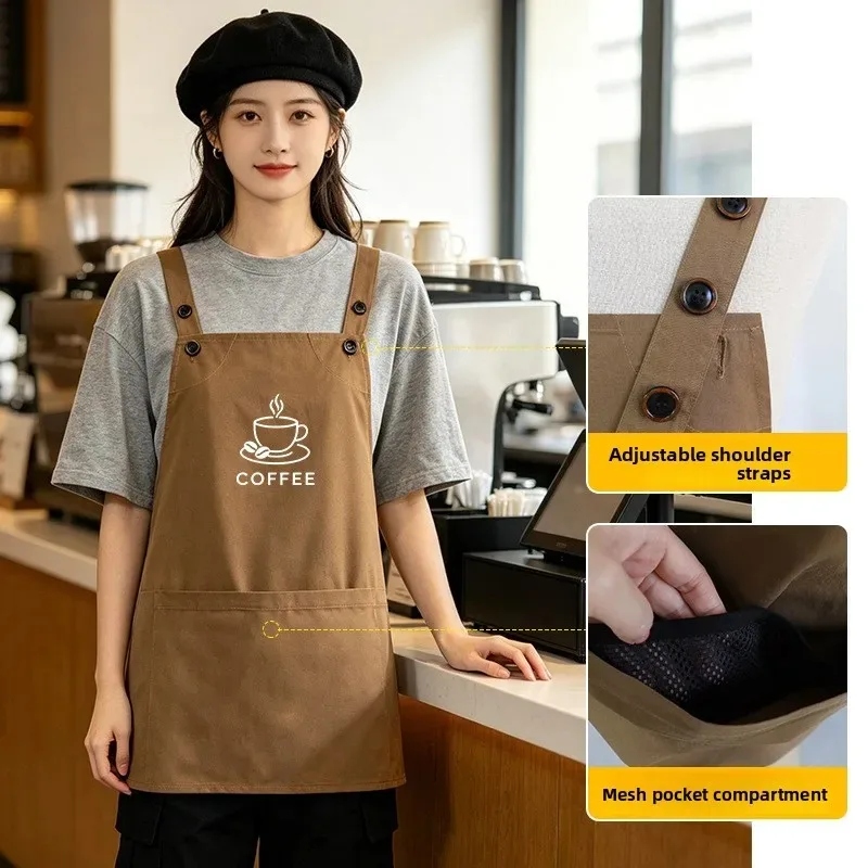 Waterproof Apron for Restaurant Cafe Nail Salon Kitchen Modern Simple Style Material One Size Fits All Pure Color