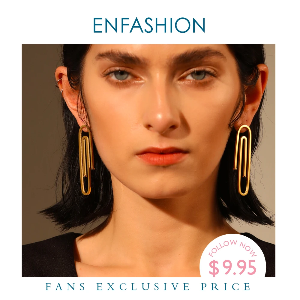 Enfashion Jewelry Geometric Long Pipe Dangle Earrings Gold color Stainless steel Long Drop Earrings For Women Earings EB171031