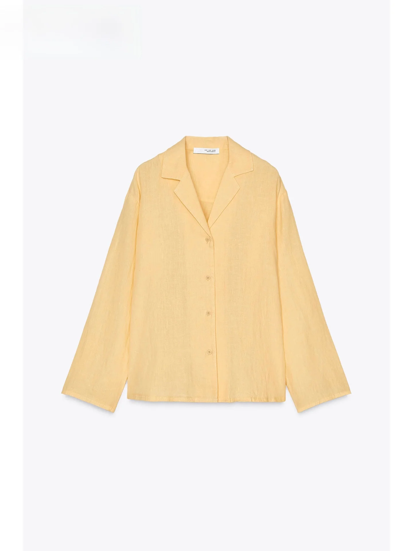 

2025 New Loose Casual Linen Blend Long Sleeve V-Neck Shirt Women's Versatile Style Summer Season Pure Color Regular Length