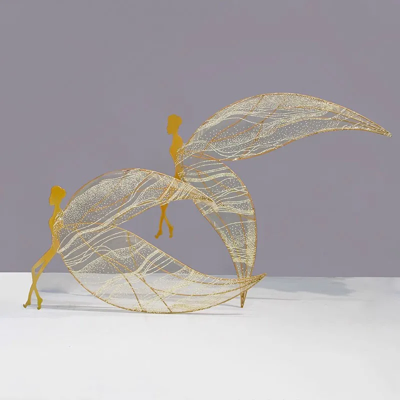 C-201 New Wedding Stage Props Iron Elf Ornaments and Angel Ceiling Pendant Elegant Wedding Road Guide Pendant