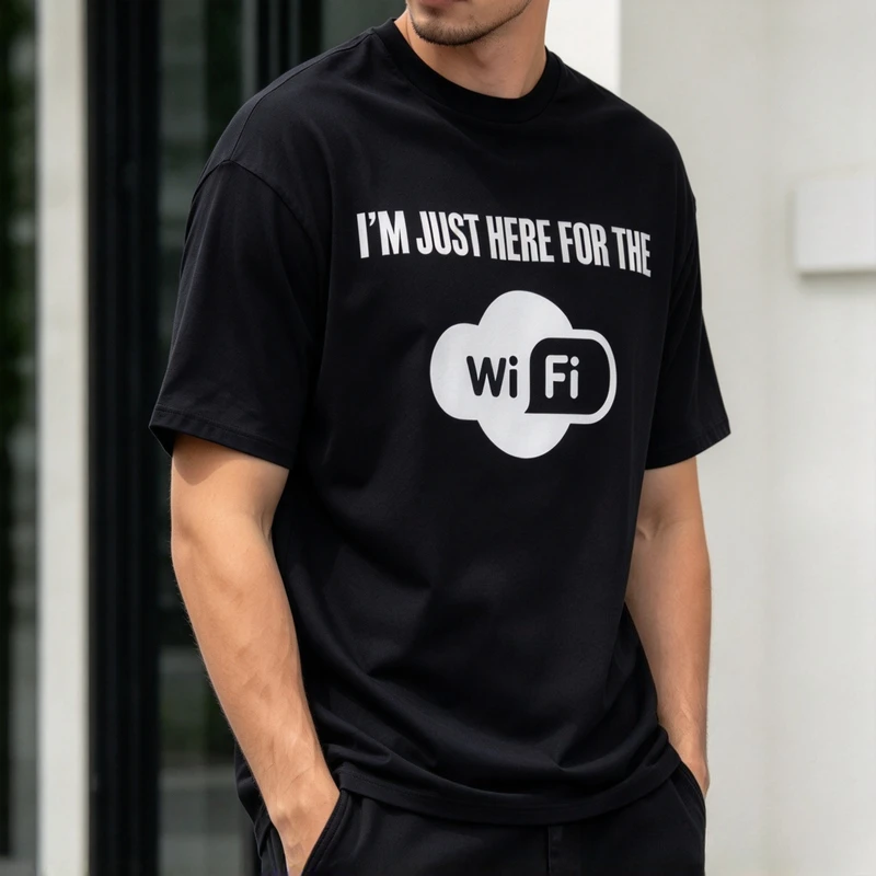 Internet Lover Wi Fi T Shirt Men Women Unisex Funny Graphic Tee Cotton Short Sleeve Casual Top Gife Tech Friend Programmer