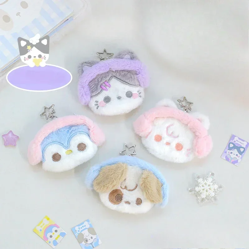 1 قطعة Kawaii فروي حقيبة سماعة الاذن لطيف الكرتون الحيوان شارة دبوس حامل Kawaii المدرسية قلادة الاطفال هدية موضة سماعة حقيبة