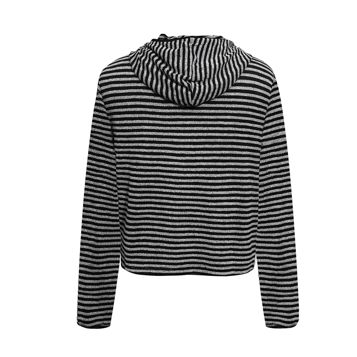 MWJLPWQ High Street Retro Striped Design Hoodie Men's Tide American-Style Zipper Short Long Sleeve Hiphop Slimming Tops 21394