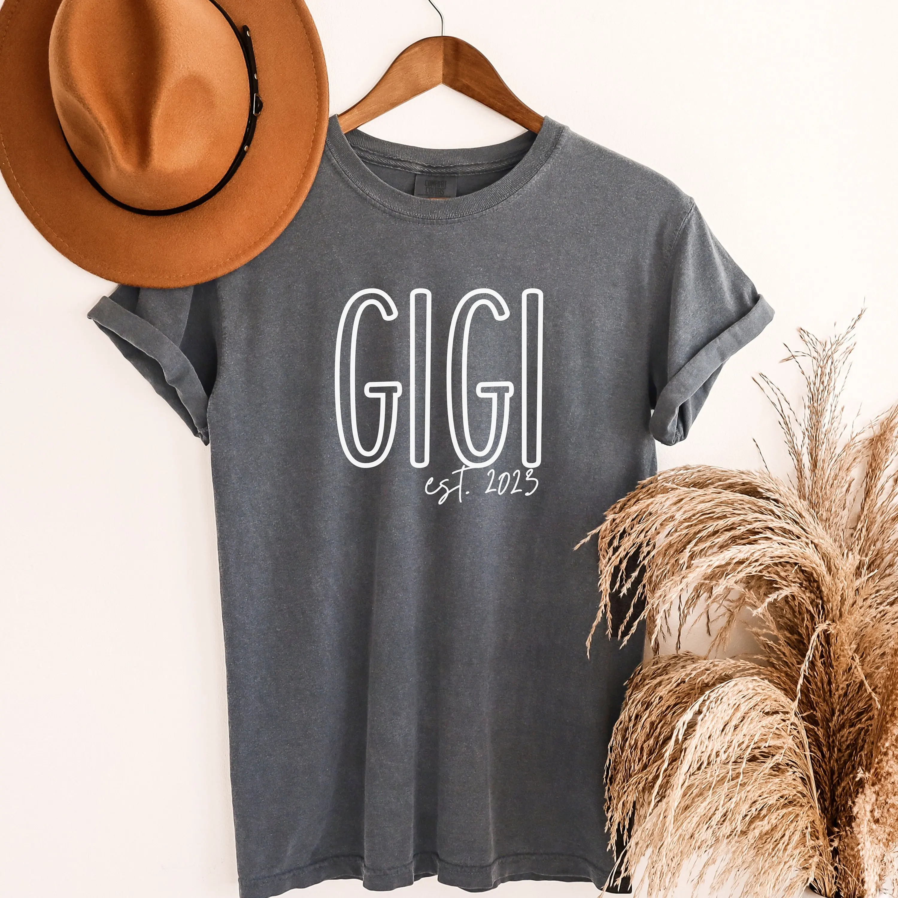 

Gigi Est 2023 T Shirt Personalized Mothers Day Gift New Custom Tee Established Mom