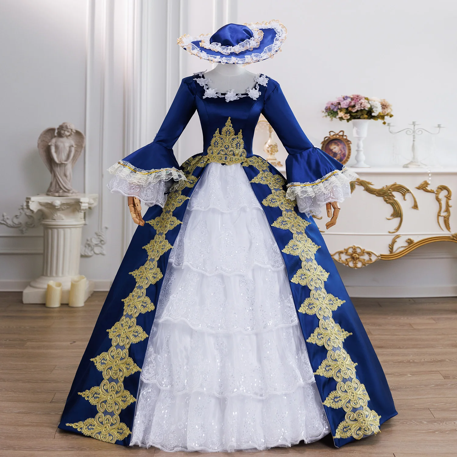 Robe de mariée géorgienne à lacets, robe de bal Marie Antoinette pour femmes, robe de soirée victorienne