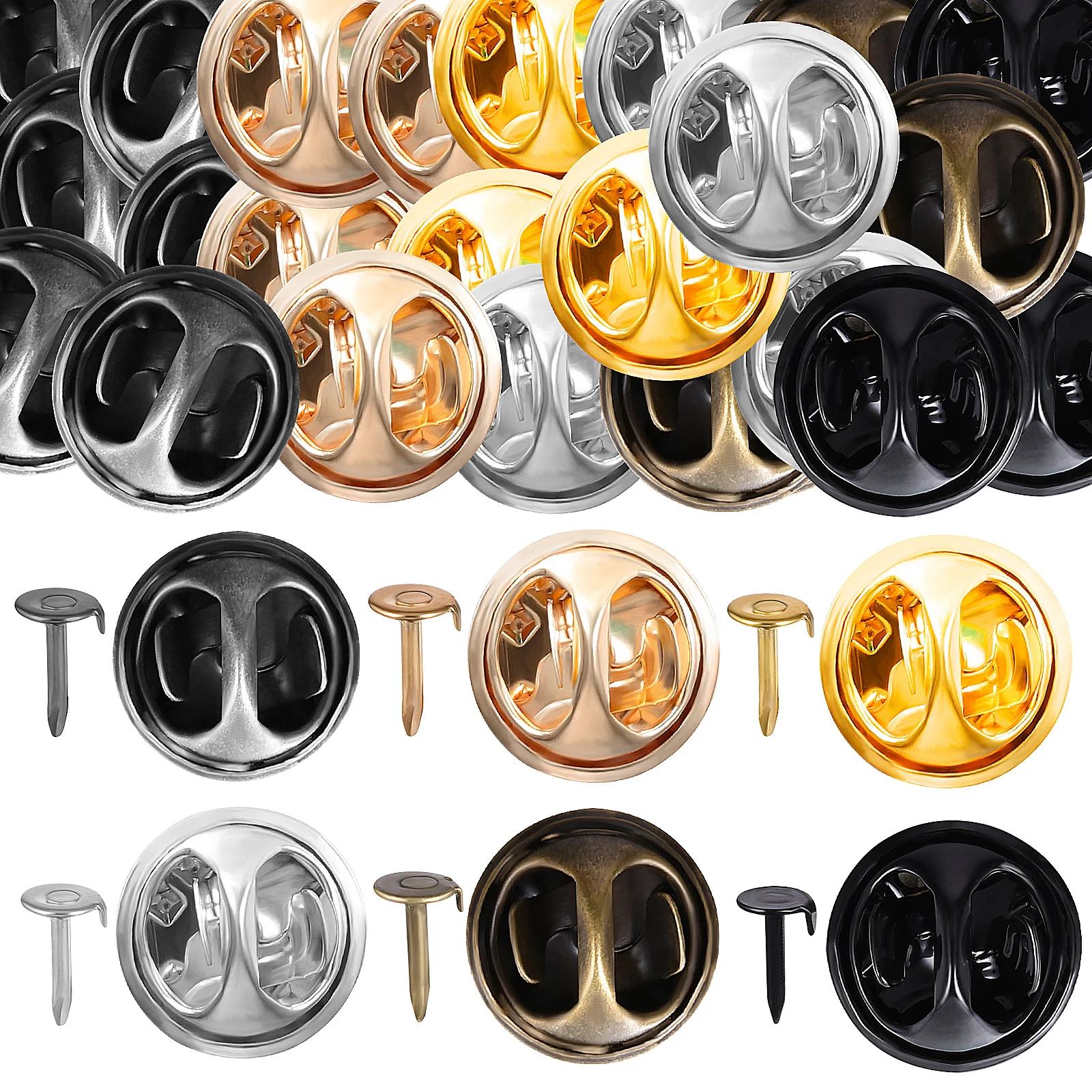 

120 Sets Metal Butterfly Pin Backs 12 Colors Iron Sturdy Lightweight DIY Crafts Tie Tacks Badge Insignia Jewelry Making Flexible