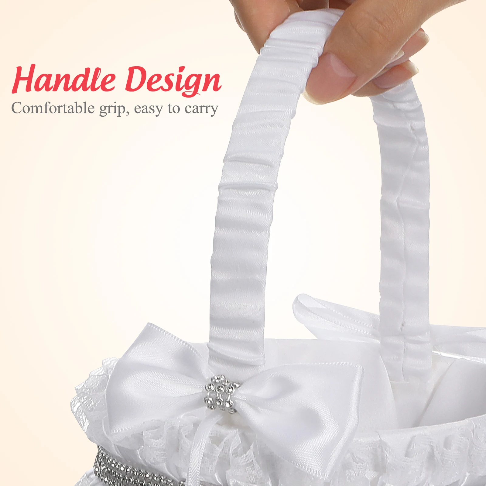 أنيقة حجر الراين سلة للزهور Bowknot الزفاف الغربي سلة للزهور حفل رومانسي الديكور حامل البتلة #5