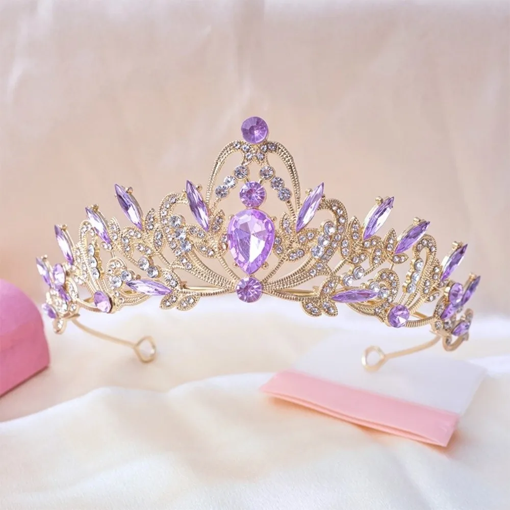 

Trendy Rhinestone Queen Princess Crown Baroque Alloy Bride's Crown Hair Accessories Luxurious Prom Dress Jewelry Wedding Party