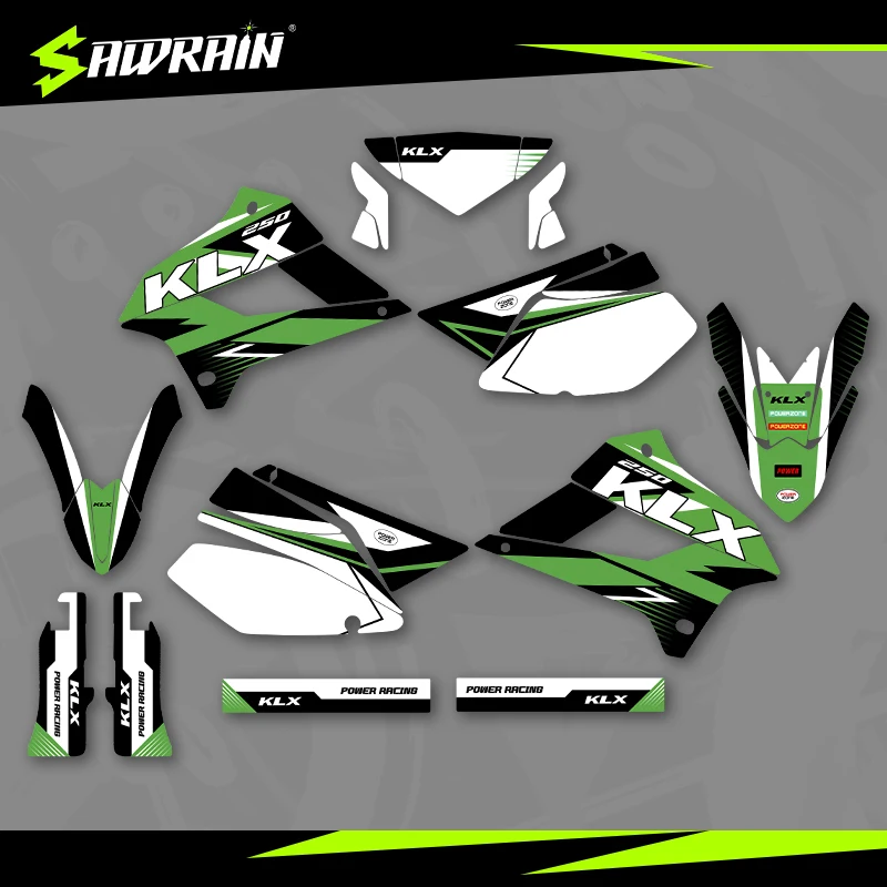 

Sawrain Motorcycle Graphics Backgrounds Decal Stickers Kits for KAWASAKI 08-21KLX250 01