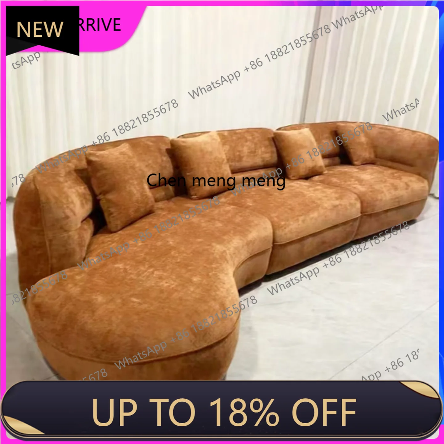 

M78 Italian minimalist curved fabric sofa light luxury designer homestay special-shaped corner sofa