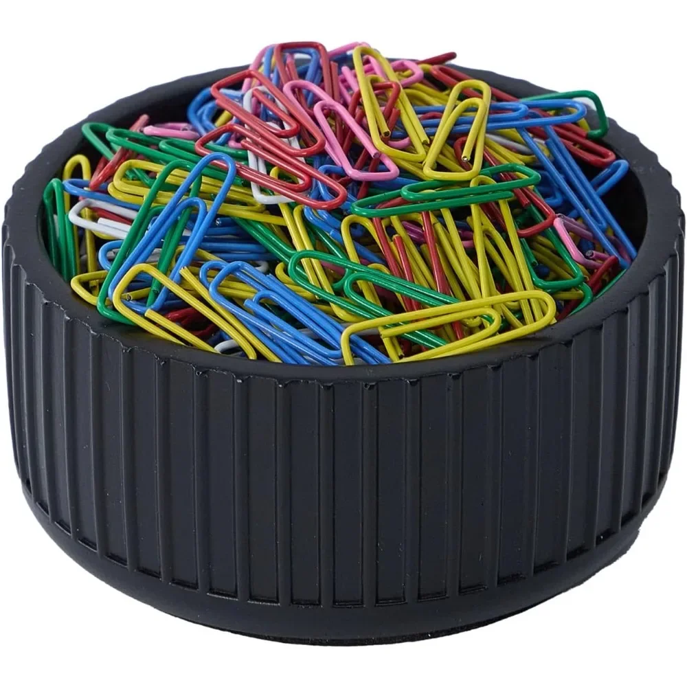 

Paper clip holder - Carbon Black notched paper clip holder - Sturdy paper clip dispenser organizer - Binder holder