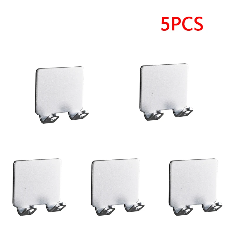 No Punch Hooks Wall Towel Hook Space Aluminum Coat Hook Rustproof Strong Sticky Hanger for Bathroom Kitchen Hardware 5/10pcs