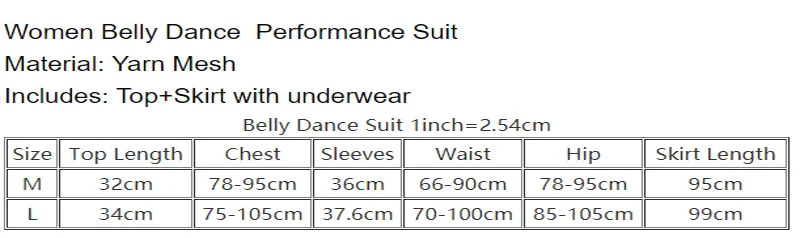 Belly Dance Costumes Set for Women Belly Dancing Top+long Skirt 2pcs Performance Suit Clothes Female Oriental Practice Outfit