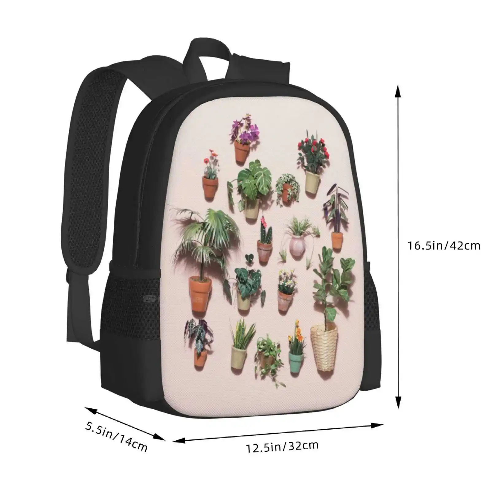 Mochila de plantas en miniatura, bolsas de moda, casa de muñecas en miniatura, papel rosa, planta de interior, planta en maceta, Monstera, gran oferta