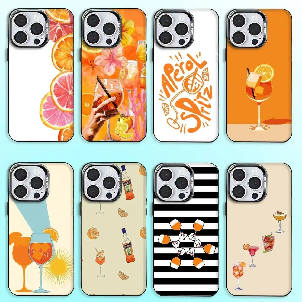 

Aperol Spritz Art Phone Case For iPhone17,16,15,14,13,12,11 Plus,Pro Max Black Candy Matte Shockproof Cover