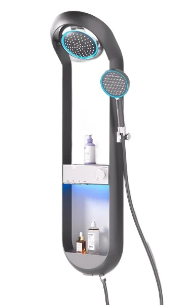 

Intelligent Digital Display Thermostatic Rain Shower Set Brass Waterfall Bathroom System Wall Mounted LED Light Hotel