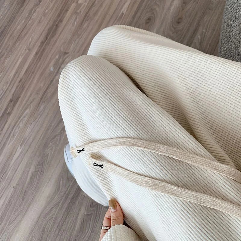 2025 мешковатые повседневные широкие брюки для девочек, Лидер продаж, классические женские брюки с высокой талией, женские однотонные брюки на шнурке