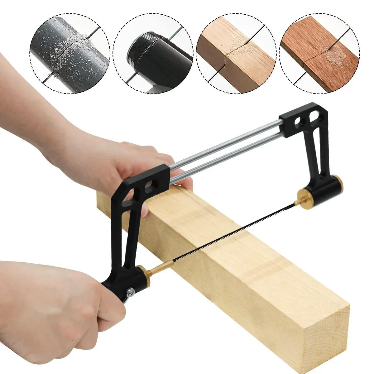 Coping Saw Aluminum Coping Frame Fret Saw and 3 Replacement Blades Set  - for Woodworking, Wood Board, Plastic and Metal Cutting