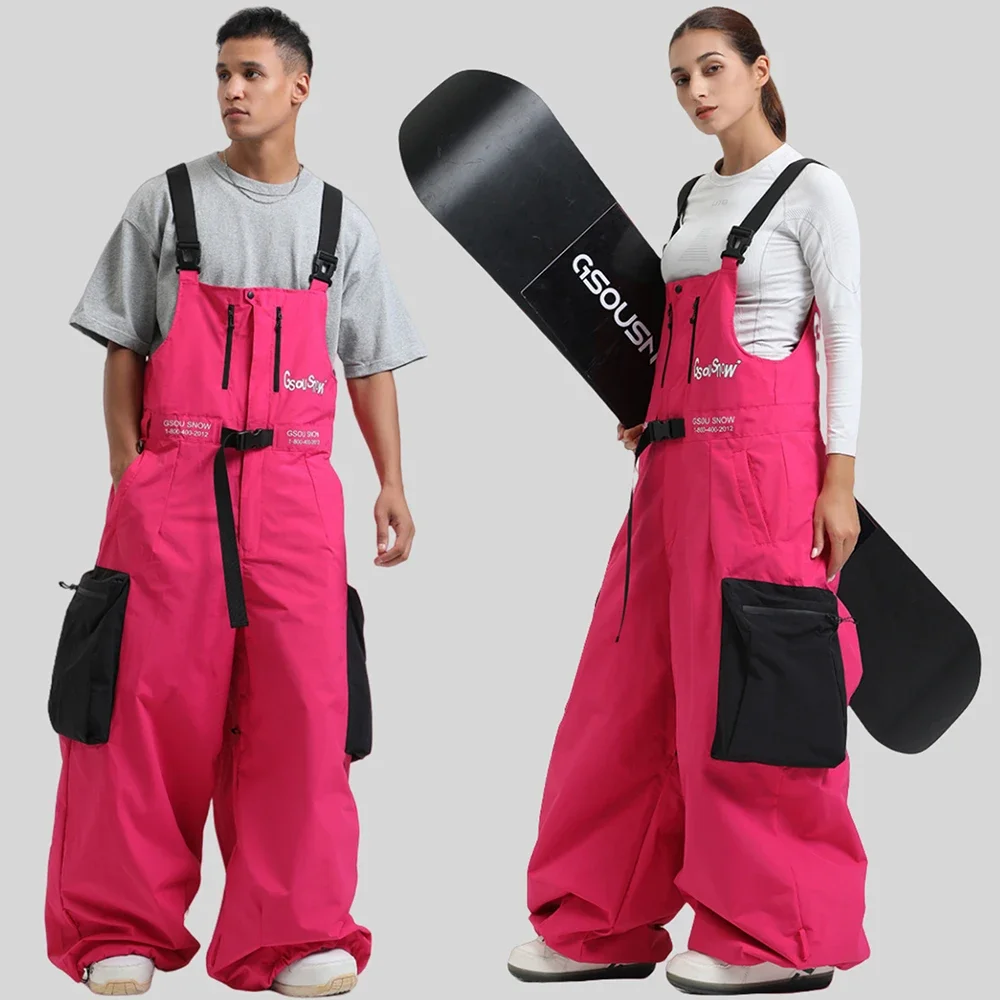 Couple Loose Skiing Sports Pants Men Winter Snowboard Clothes Outdoor Windproof Waterproof Woman Ski Overalls 2025 New Snow Pant