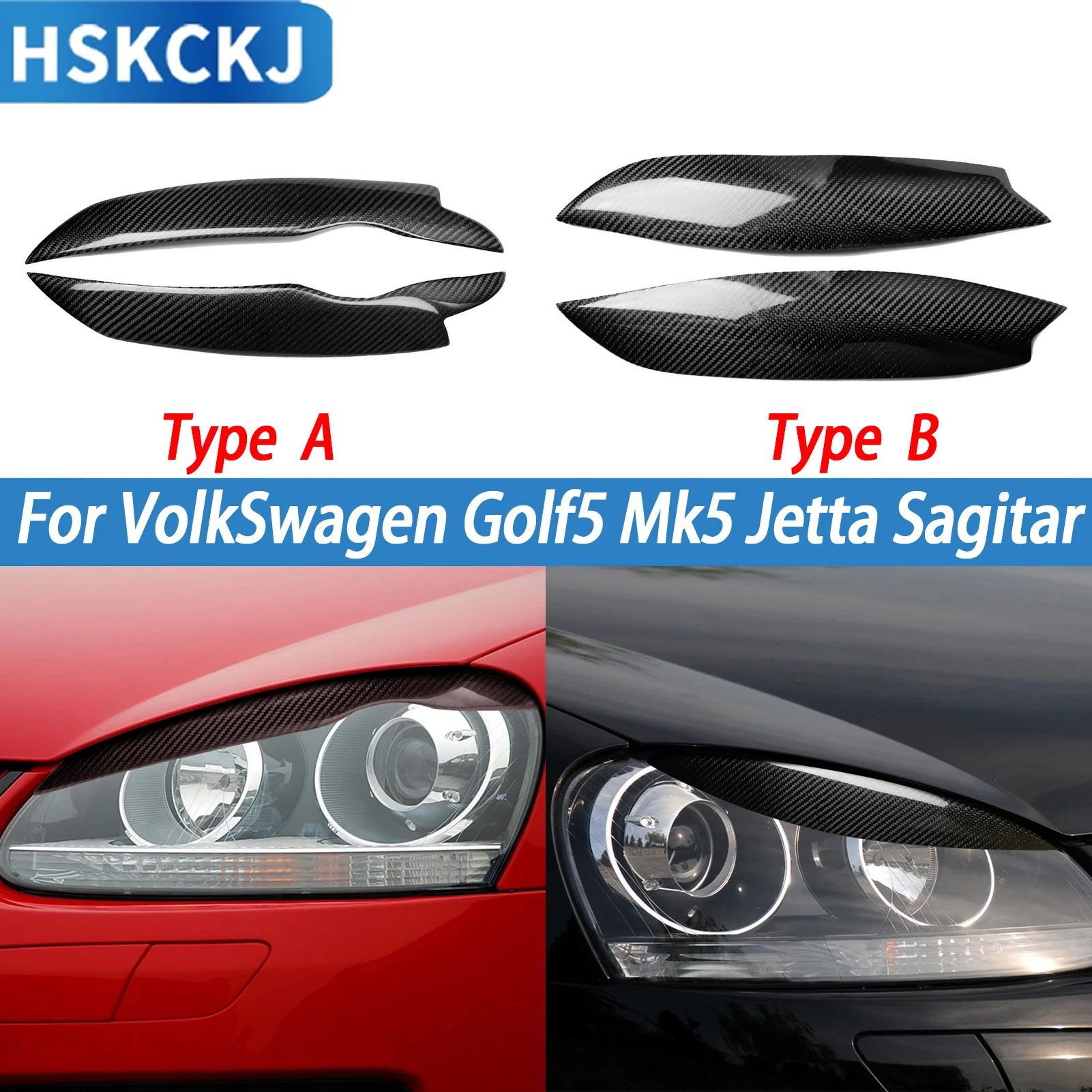 Глянцевые черные фары, модифицированные передние фары для бровей, накладка для бровей для VW Golf 5 GTI 2006 2007 2008 2009 2010 2011