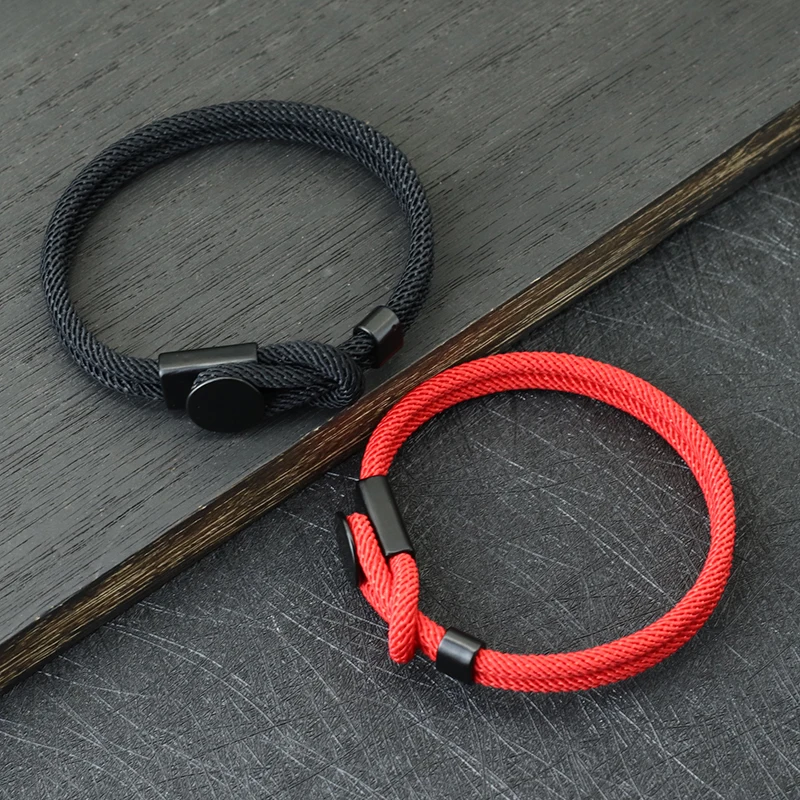 Punk Men Rope Bracelet Hand Leisure Accessories 4mm Cord Braclet Gift For Husband Boyfriend Cool Biker Matching Braslet Pulseira