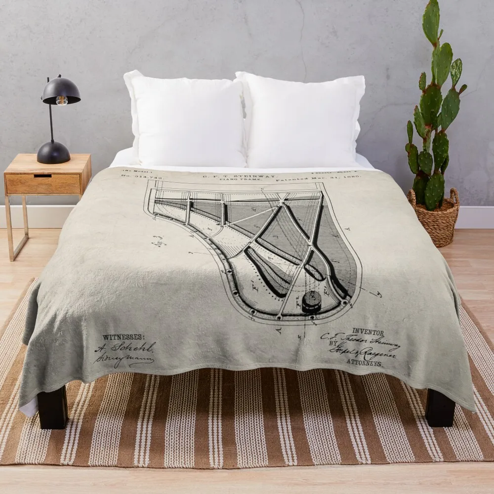 

Steinway Piano Patent - Piano Player Art - Antique Throw Blanket Blankets Sofas Of Decoration cosplay anime Blankets