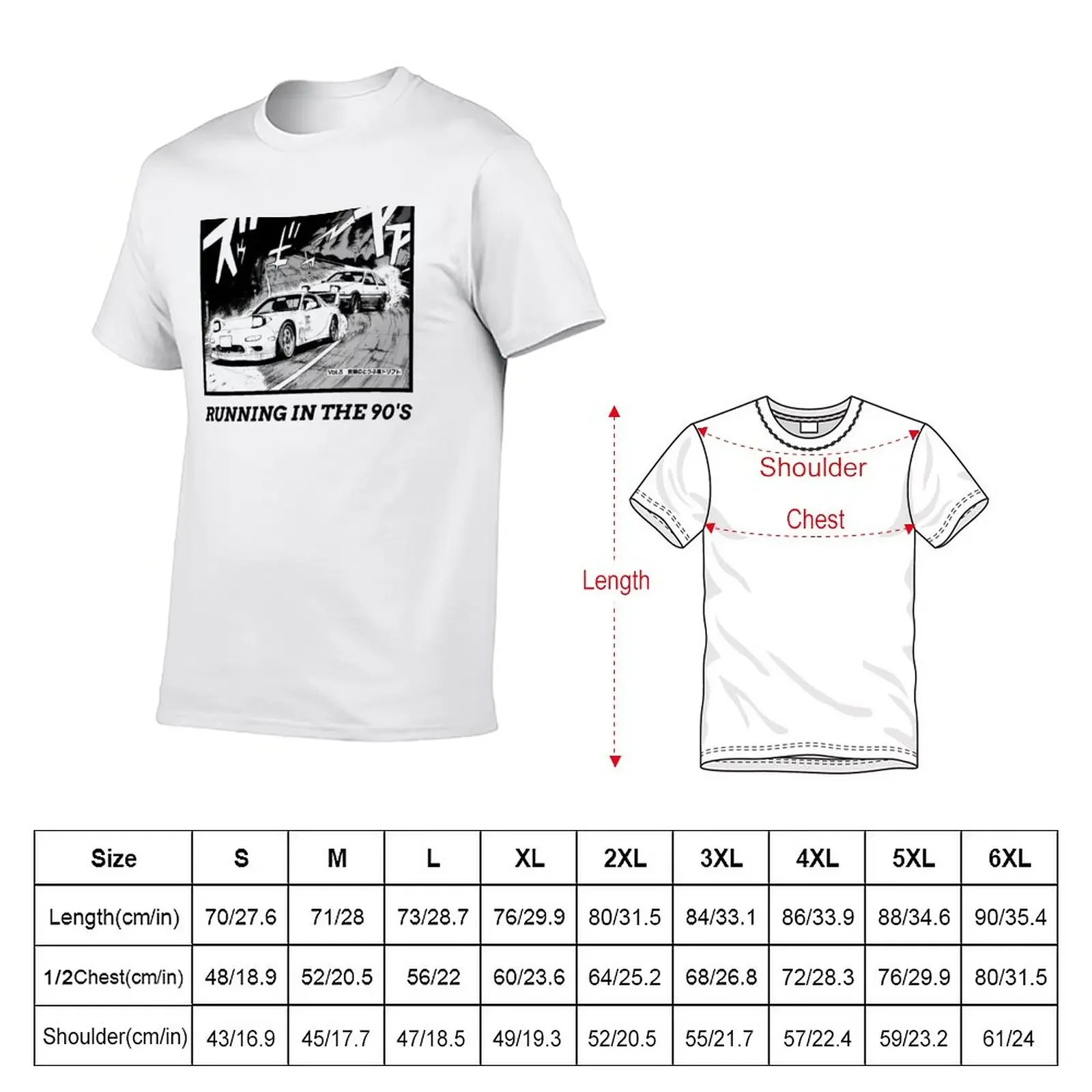 New Initial D Manga Running In The 90's AE86 vs RX7 T-Shirt graphic t shirts T-shirts for men cotton