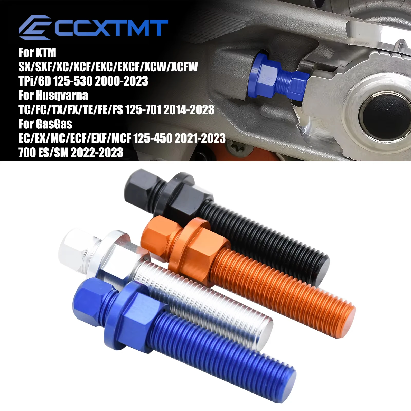 Perno de ajuste de cadena de bloques de eje trasero CNC M10 para KTM Duke 690 790 890 990 1090 1190 1190 ADVENTURE SMC R para GasGas EC EX MC ECF