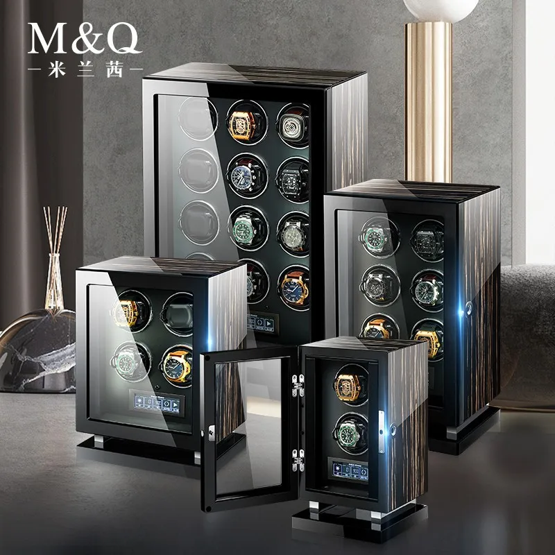 Third Generation 2/4/6/9/12/24 Slot Watch Box Premium Black Display Automatic Watch winder