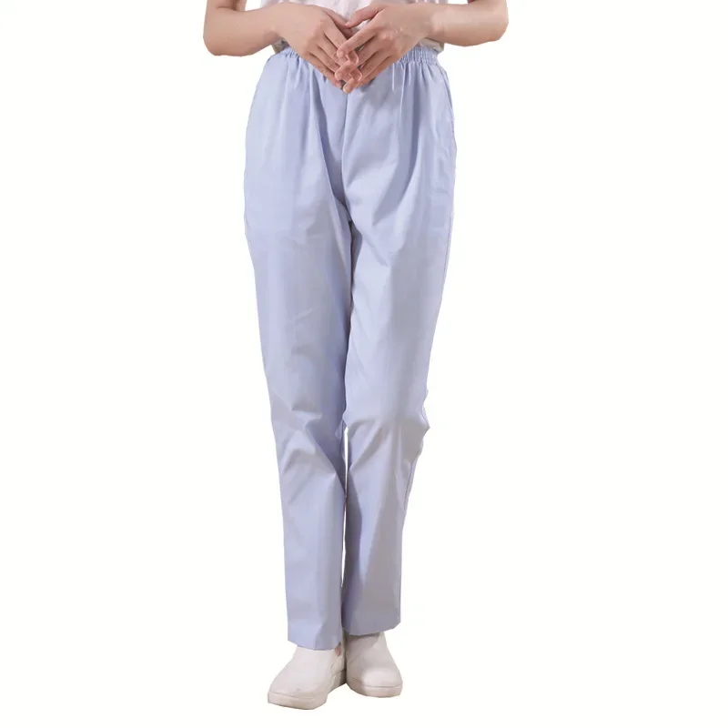Pantalon d'uniforme d'infirmière d'été pour femmes, pantalon de travail respirant de couleur unie avec poche, pantalon de gommage de toilettage dentaire pour animaux de compagnie