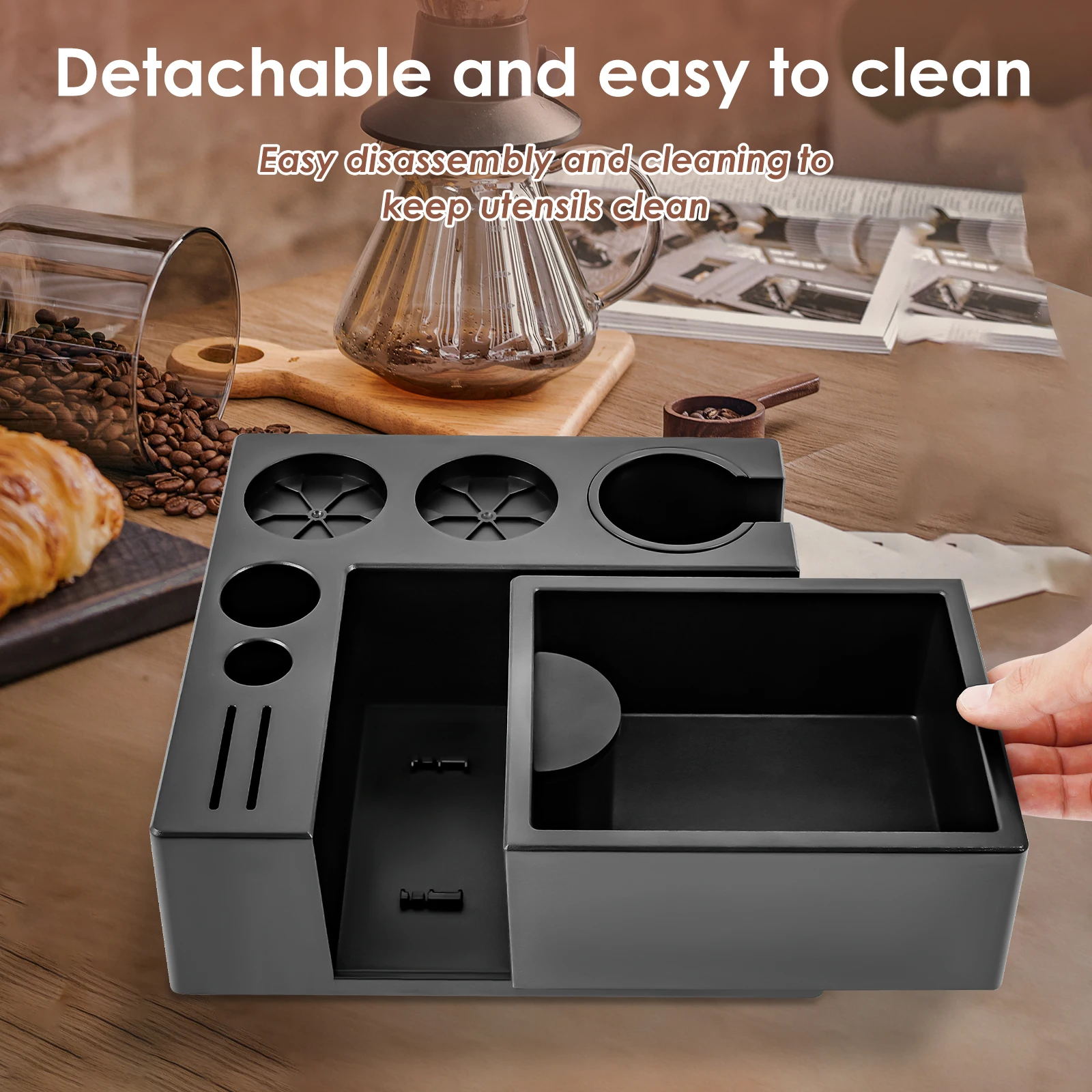 

Коробка для эспрессо, нескользящие коробки для кофе, подходят для хранения, распределитель тампера для эспрессо 51/54/58 мм, портафильтр и шайба, экран