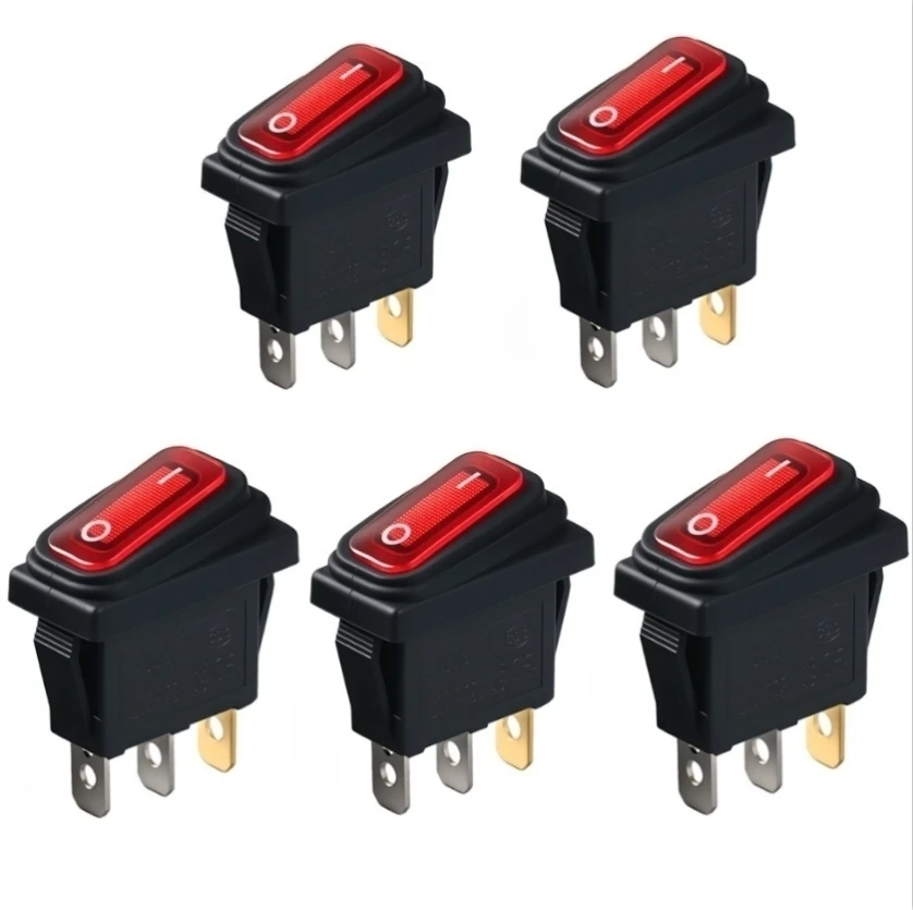 

5Pcs 30A Power Switch 125/250V AC Rocker Switch On/Off Switch 3P Toggle Switch 3-position Waterproof For Power Tool Accessories