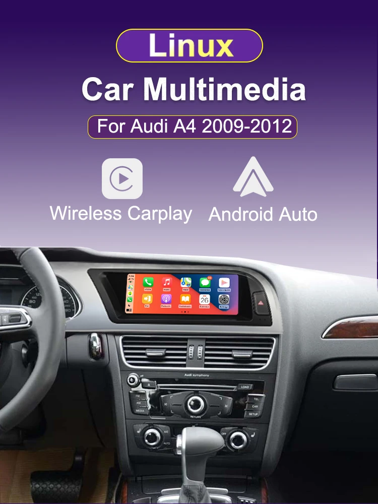 AUTOTOP 8,8 "Linux Auto Multimedia Stereo Für Audi A4 A4L B8 2009-2012 Drahtlose Carplay Android Auto Airplay Mirrorlink Bluetooth – Detail 1