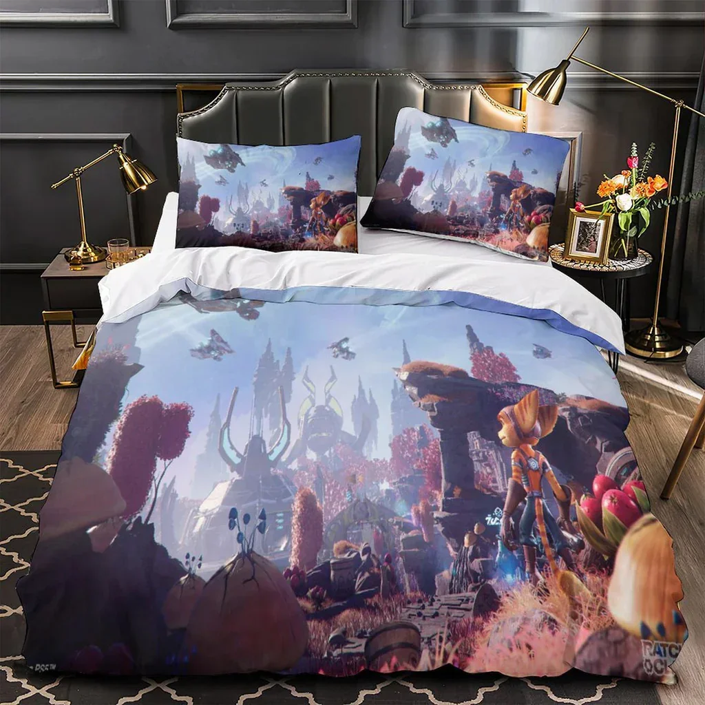 

Game Ratchet Clank Rift Apart 3D Printed Duvet Case Pillowcase Bedding Set Twin Full Queen King Size For Bedroom Decor