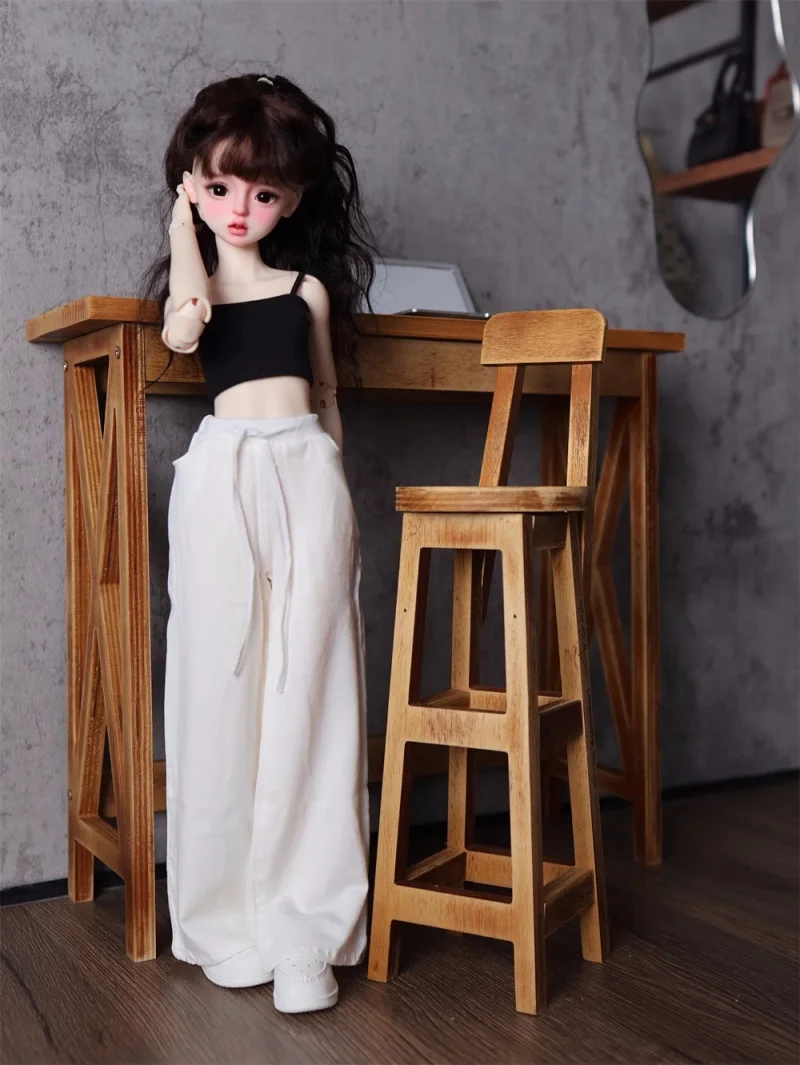 bjd 인형 옷은 1/6 1/4 1/3 75cm 삼촌 사이즈의 조임 끈 신축성 있는 허리 캐주얼 바지와 긴 바지에 적합합니다.