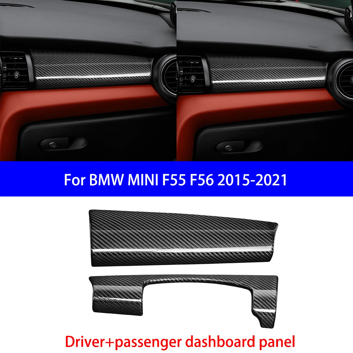 لسيارات BMW MINI R Series R55/56/57/58/59/F55/56/60 لوحة أدوات من ألياف الكربون الجافة/صندوق مسند الذراع/إطار مفتاح النافذة الأجزاء الداخلية #3