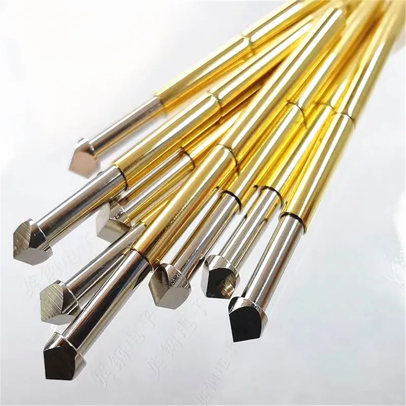 100PCS P125-T2 Diamond Head Spring Test Probe Diameter 2.02mm Needle Length 33.35mm For Circuit Board Testing