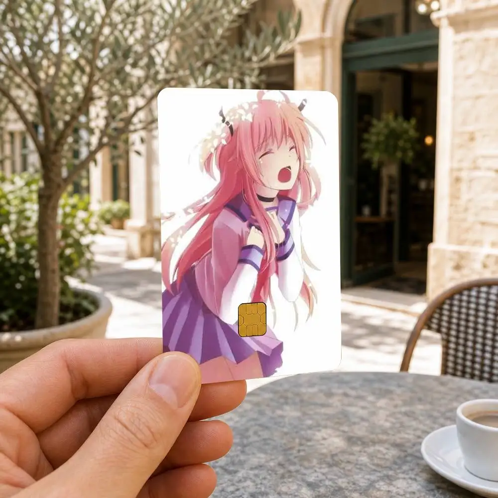 A-Angel Beats  HD Waterproof Card Skins Protective Stickers for Credit Bank Game Cards