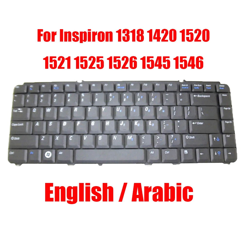 US AR Laptop Keyboard For DELL For Inspiron 1318 1420 1520 1521 1525 1526 1545 1546 0JM629 JM629 NSK-D9201 K071425AS1 Arabic New