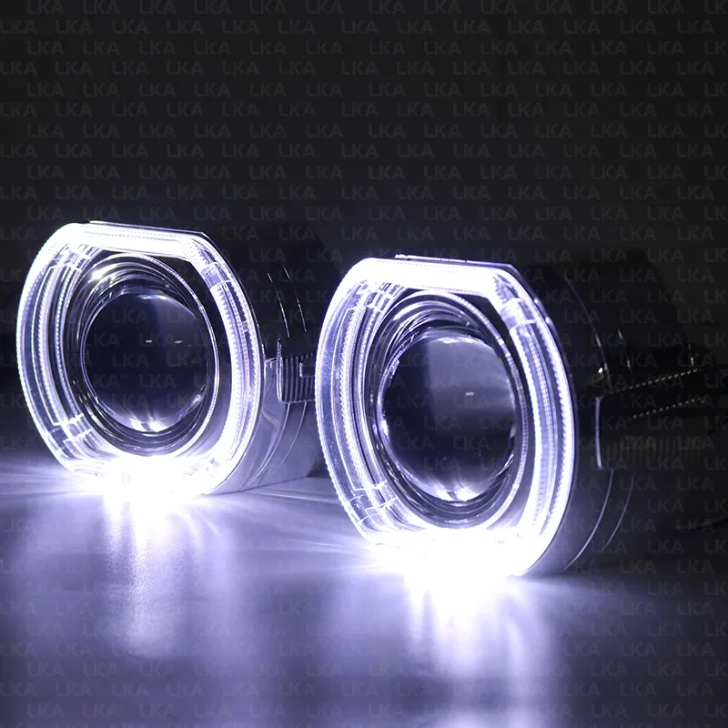 LKA 2pcs LED Angel Eyes Shrouds 110MM 120MM 2.5 Inch 3 Inch Halo Car LED Light Ring DRL for HID Xenon Lens Bi Led Projector