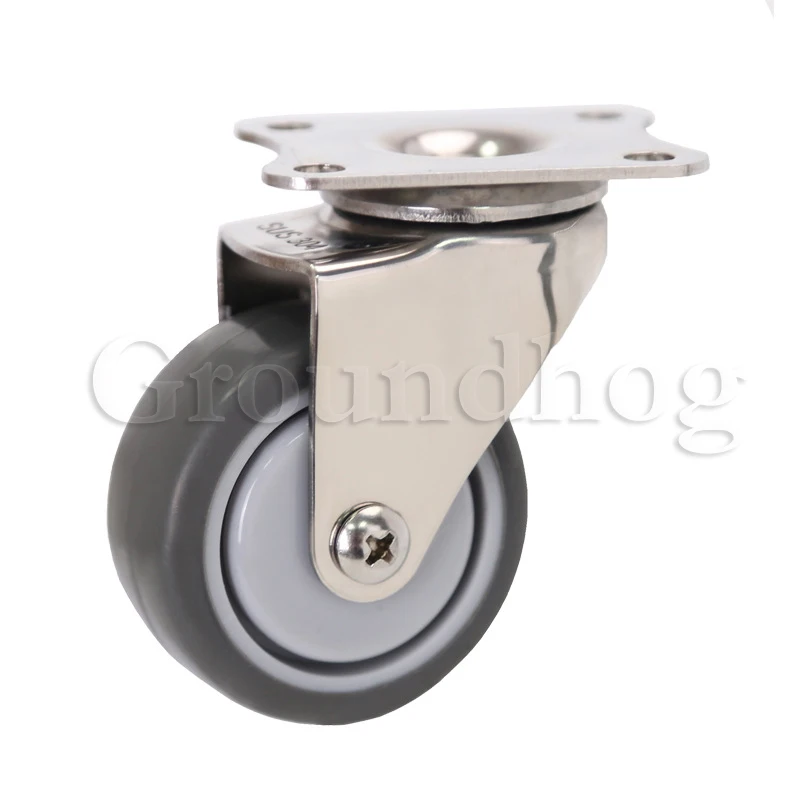 304 Stainless Steel Swivel Plate Caster 2 inch Industrial Caster for Furniture & Cart, Replacement Nylon Caster Wheel -1 Piece