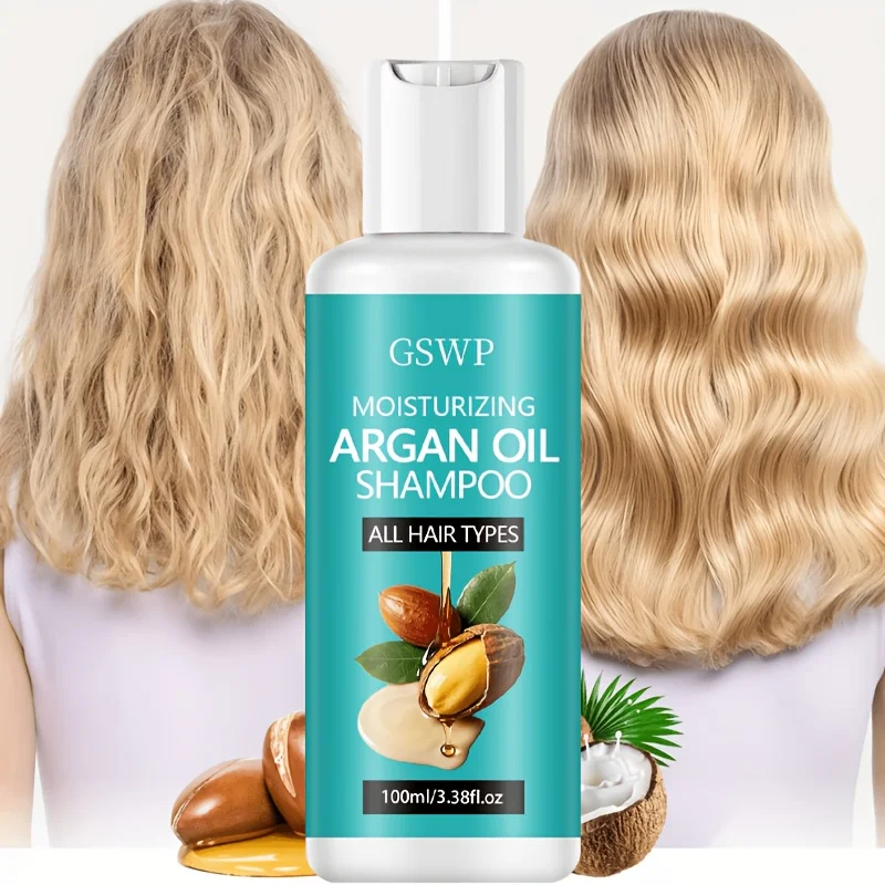GSWP Argan Oil Shampoo. Rich lather, gentle cleansing, strengthens hair, creates voluminous softness. 100/200ml