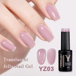 YOKEFELLOW10ml Jelly Nude Gel Nail Polish High Quality Translucent Milky White Nail Gel Varnish Soak Off UV LED Gel for Nail Art